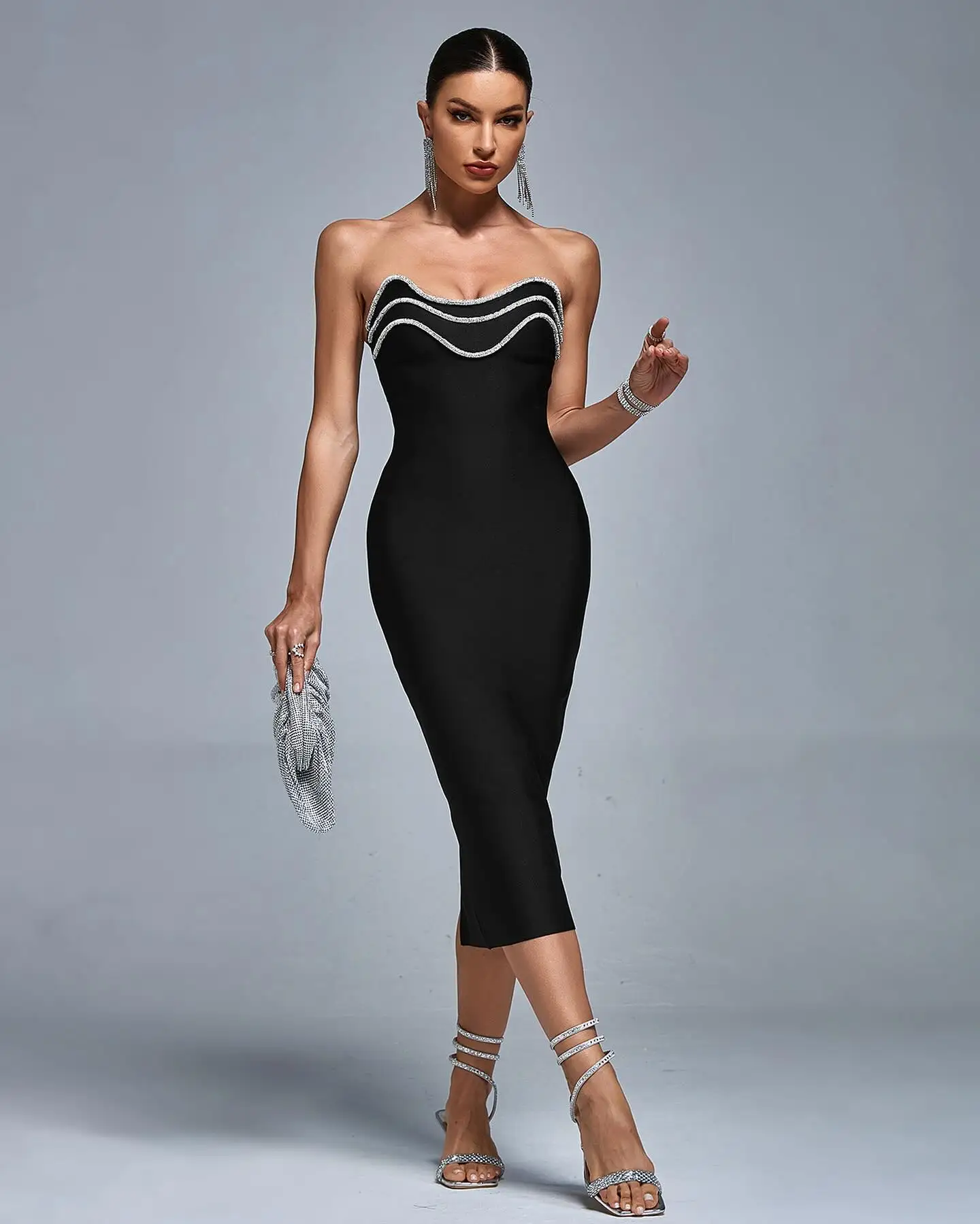 Customized Temperament Sweetheart Crystal Evening Dresses Exquisite Pleats Satin Black Vestido De Festa Vestido De Noche
Customized Temperament Sweetheart Crystal Evening Dresses Exquisite Pleats Satin Black Vestido De Festa Vestido De Noche