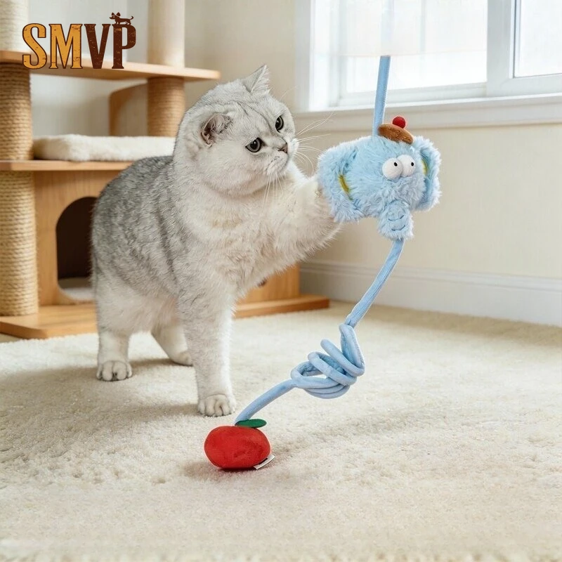 Elephant Teaser Wand Toy with Plush Apple Interactive Cat Toy with Elastic String Bite Resistant Cat Chew Toy for Indoor Cats
Elephant Teaser Wand Toy with Plush Apple Interactive Cat Toy with Elastic String Bite Resistant Cat Chew Toy for Indoor Cats