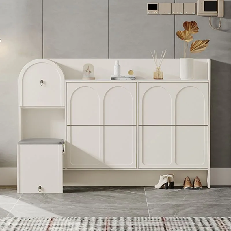 Simple French retro shoe cabinet, integrated shoe stool, door entry against the wall
Simple French retro shoe cabinet, integrated shoe stool, door entry against the wall