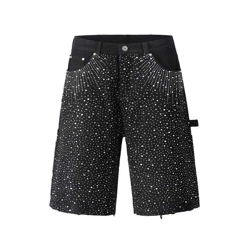 HELLOMARCEL Top Quality Luxury European And American High Street Diamond Rhinestone Jean Pants Ink Dyed Gradient Denim Shorts
HELLOMARCEL Top Quality Luxury European And American High Street Diamond Rhinestone Jean Pants Ink Dyed Gradient Denim Shorts