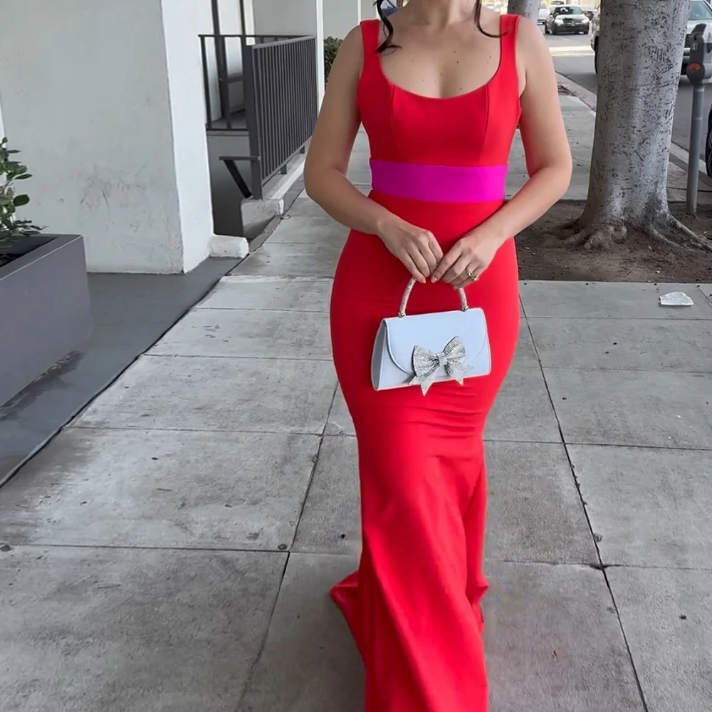 Customized Modern Contrast Color Bow Backless Scoop Spaghetti Straps Evening Dress Graceful Jersey Photo Color Vestido
Customized Modern Contrast Color Bow Backless Scoop Spaghetti Straps Evening Dress Graceful Jersey Photo Color Vestido