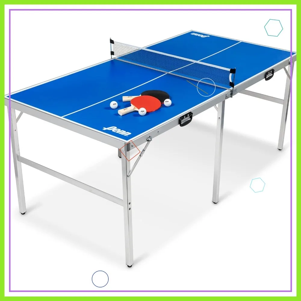 6ft Portable Table Tennis Table with Net, 2 Paddles, 4 Balls, Indoor/Outdoor, Foldable, Easy Setup
6ft Portable Table Tennis Table with Net, 2 Paddles, 4 Balls, Indoor/Outdoor, Foldable, Easy Setup