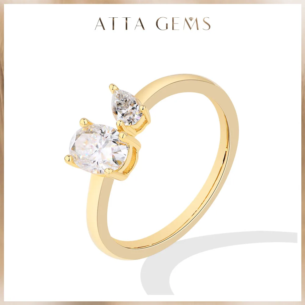 ATTAGEMS Real 18K 14K 10K Gold Moissanite Ring for Women Oval 1.0CT Pear 0.3CT Lab Diamond Elegant Engagement Bride Fine Jewelry
ATTAGEMS Real 18K 14K 10K Gold Moissanite Ring for Women Oval 1.0CT Pear 0.3CT Lab Diamond Elegant Engagement Bride Fine Jewelry