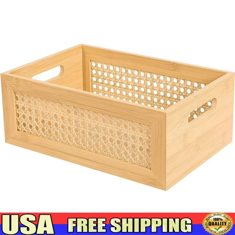 Large Handmade Rattan Storage Basket Bamboo Woven Bin with Wooden Handles Rustic Decorative Organizer Home Office Bathroom Items
Large Handmade Rattan Storage Basket Bamboo Woven Bin with Wooden Handles Rustic Decorative Organizer Home Office Bathroom Items