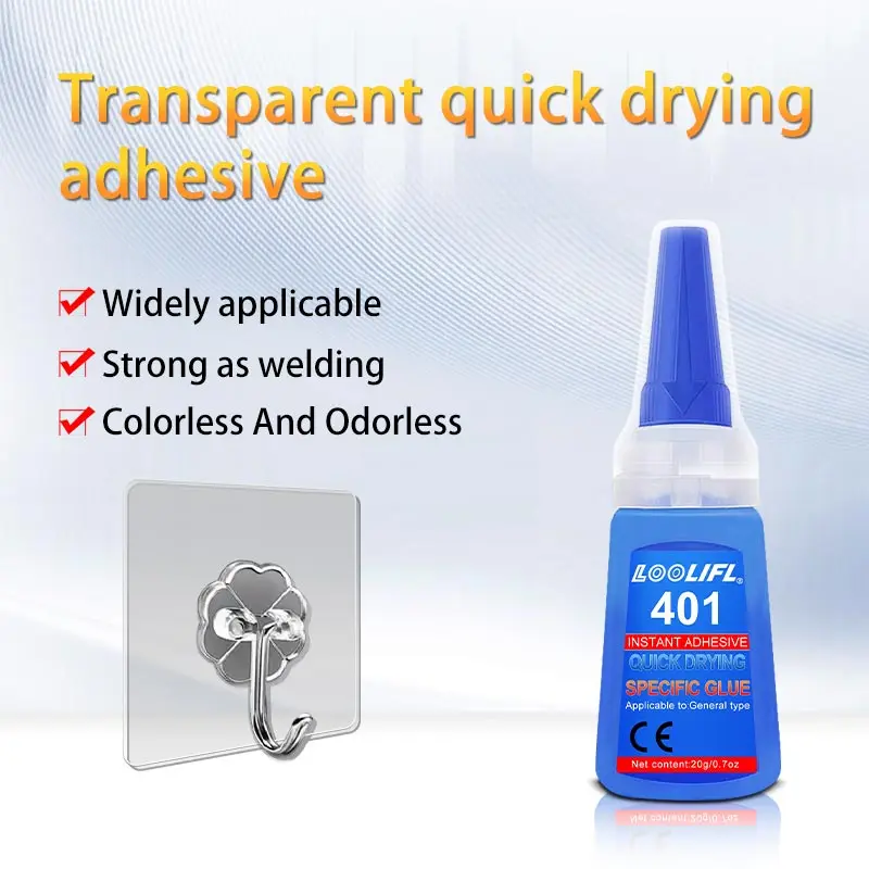 LOOLIFL New Strong Transparent 401 Glue Instant Fast Adhesive HOT Super Strong Liquid Colorless Adhesive Glue With Wall Hook
LOOLIFL New Strong Transparent 401 Glue Instant Fast Adhesive HOT Super Strong Liquid Colorless Adhesive Glue With Wall Hook