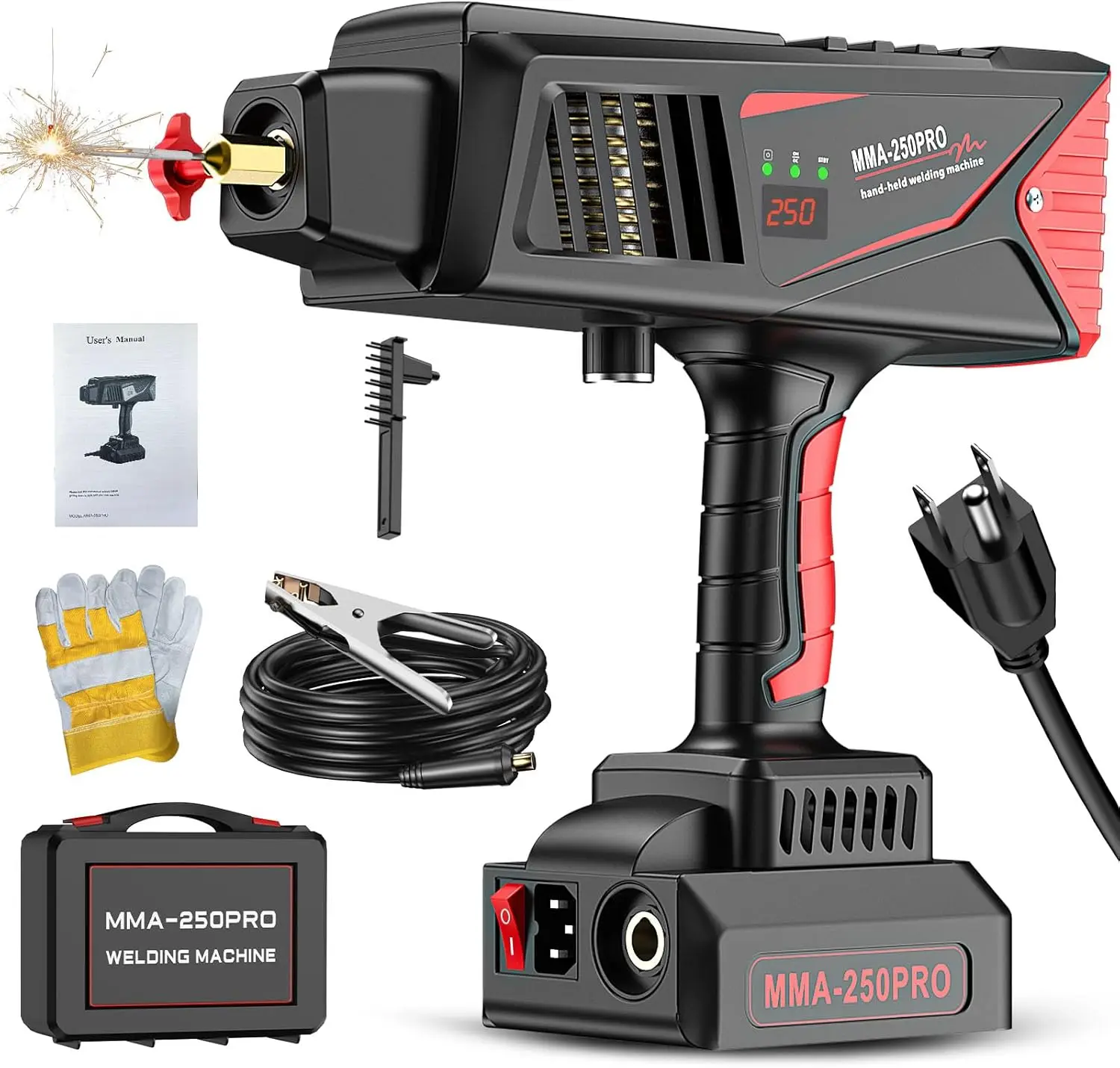 Portable Welding Machine, Upgraded MMA250 Handheld IGBT Inverter, Digital Display ARC Welder 110V for Home DIY
Portable Welding Machine, Upgraded MMA250 Handheld IGBT Inverter, Digital Display ARC Welder 110V for Home DIY