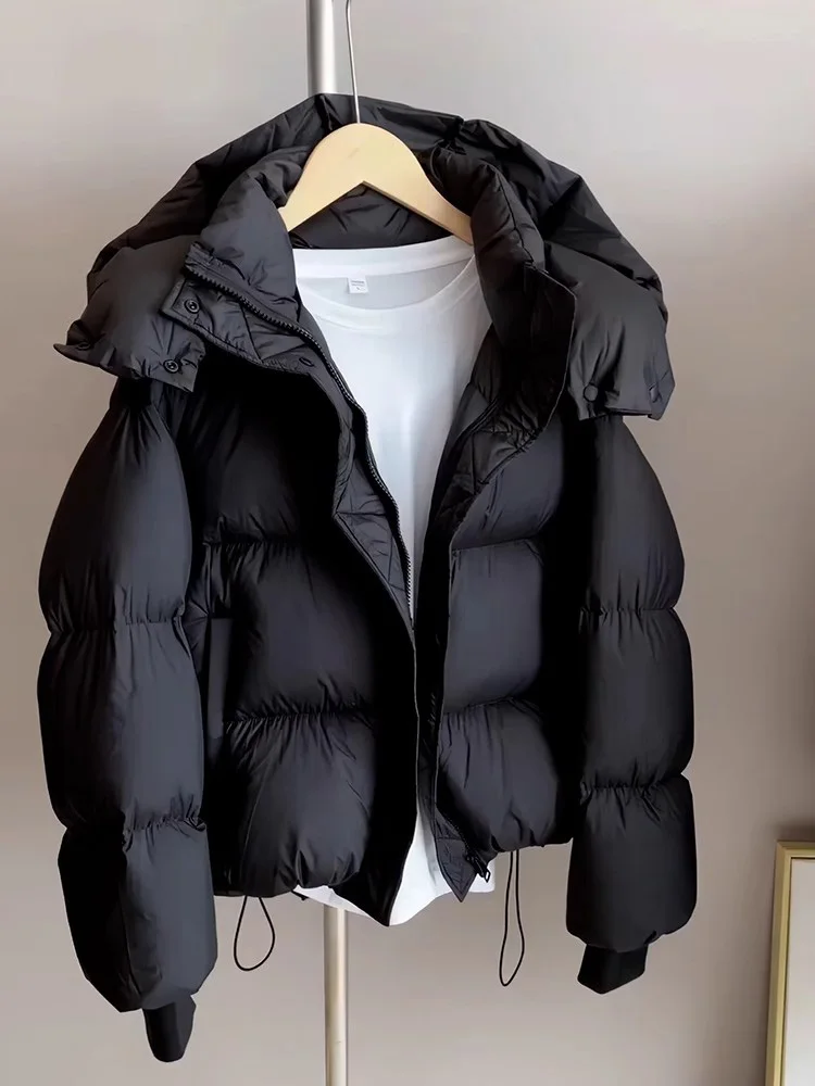 Women's down Cotton Jacket Short Thickened Bread Style Outerwear Loose Winter Coat Simple Commute Style Zipper Closure Hooded
Women's down Cotton Jacket Short Thickened Bread Style Outerwear Loose Winter Coat Simple Commute Style Zipper Closure Hooded