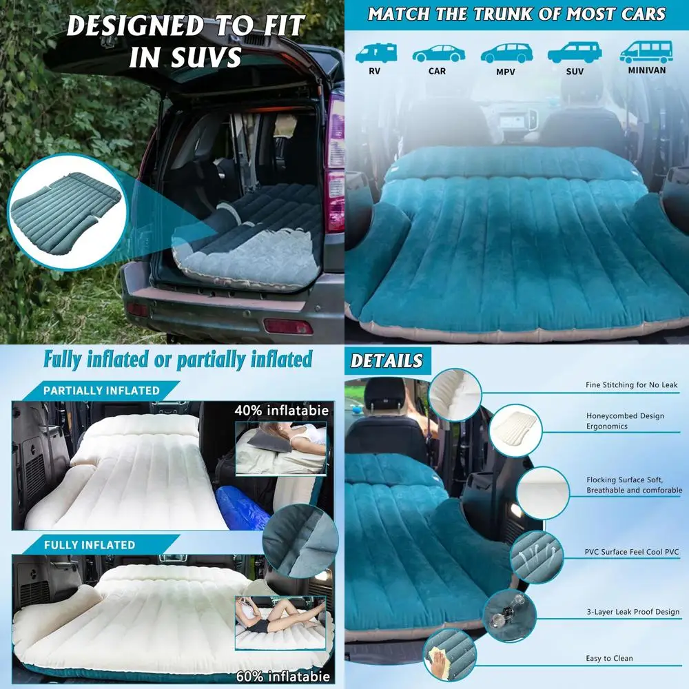 Portable Double-Sided Locking Air Mattress for SUV, Camping, and Trucks - 76x51x4.7 White Blue
Portable Double-Sided Locking Air Mattress for SUV, Camping, and Trucks - 76x51x4.7 White Blue