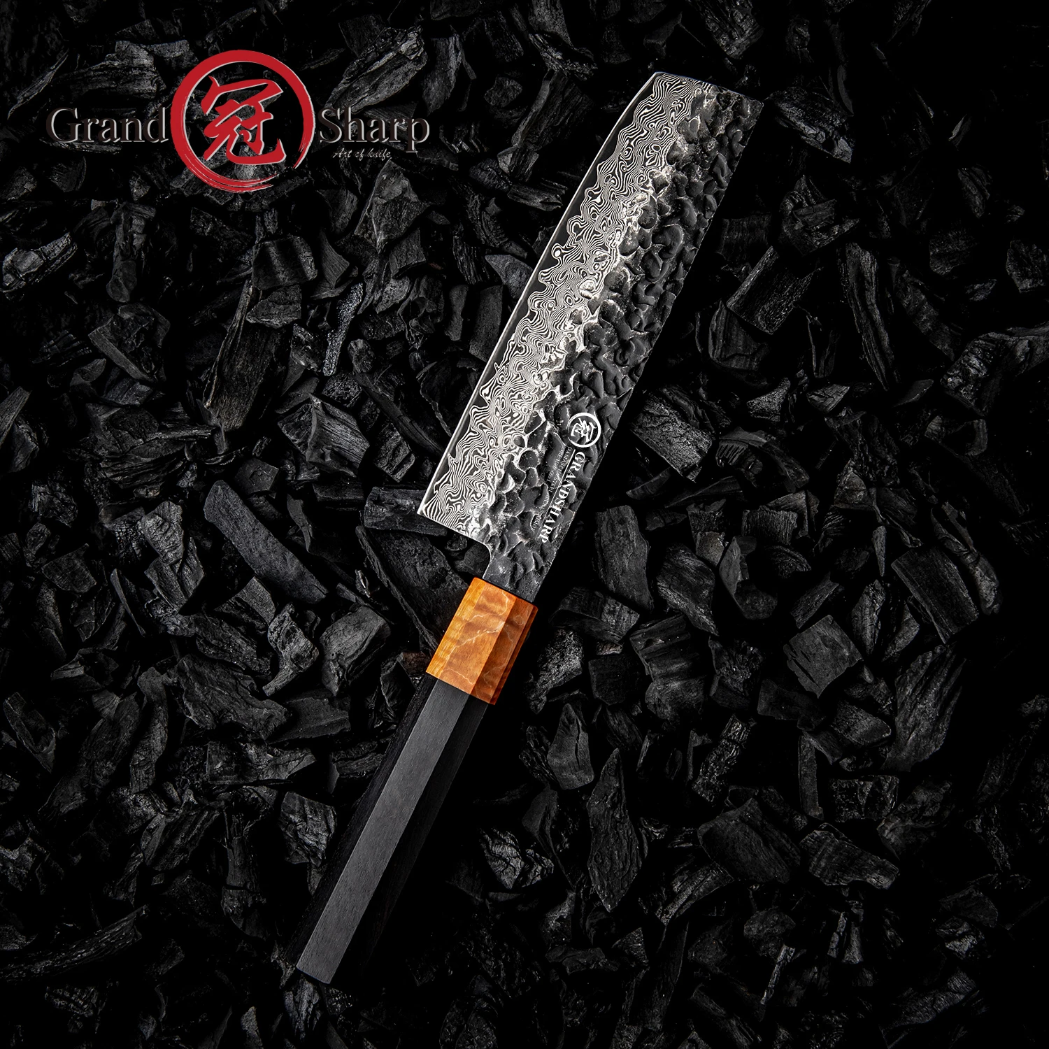 Grandsharp 6.3 Inch Nakiri Knife 67 Layers Japanese Damascus Steel Hammered Blade with Durable Ebony Wood Handle Vegetable Knife
Grandsharp 6.3 Inch Nakiri Knife 67 Layers Japanese Damascus Steel Hammered Blade with Durable Ebony Wood Handle Vegetable Knife
