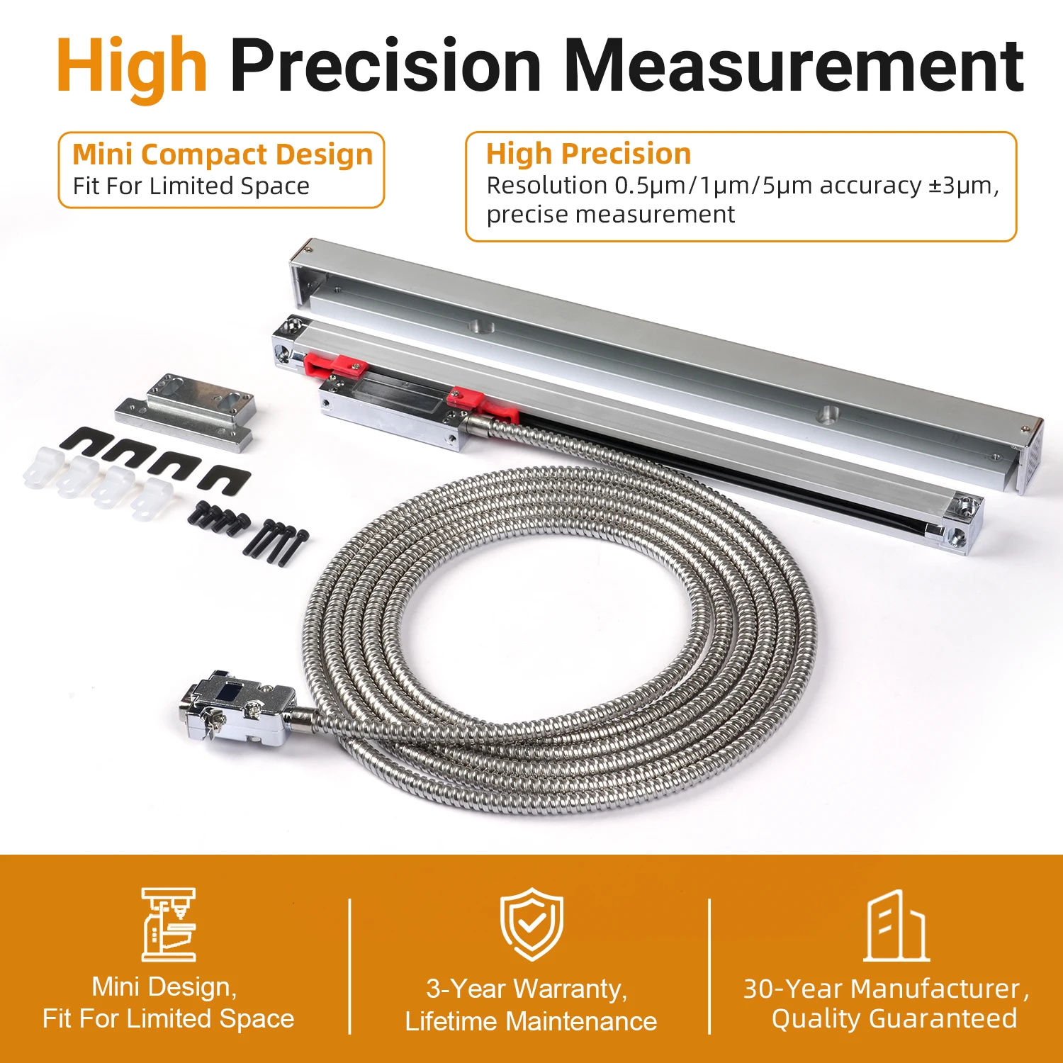KA500 Linear Scale Manufacturer ISO14001 OHSAS18001 Certified CNC Machine Tool Positioning Device Metal Working Measurement
KA500 Linear Scale Manufacturer ISO14001 OHSAS18001 Certified CNC Machine Tool Positioning Device Metal Working Measurement