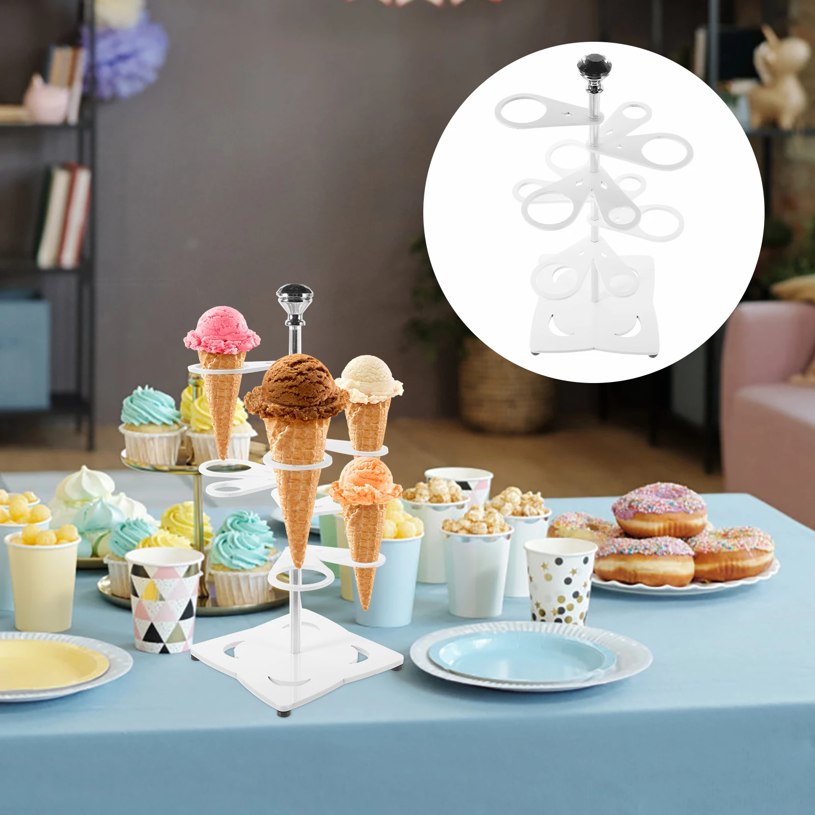 Ice Cream Display Stand Cone Holder Rack Reusable Cones Holders Stands Case Bracket
Ice Cream Display Stand Cone Holder Rack Reusable Cones Holders Stands Case Bracket