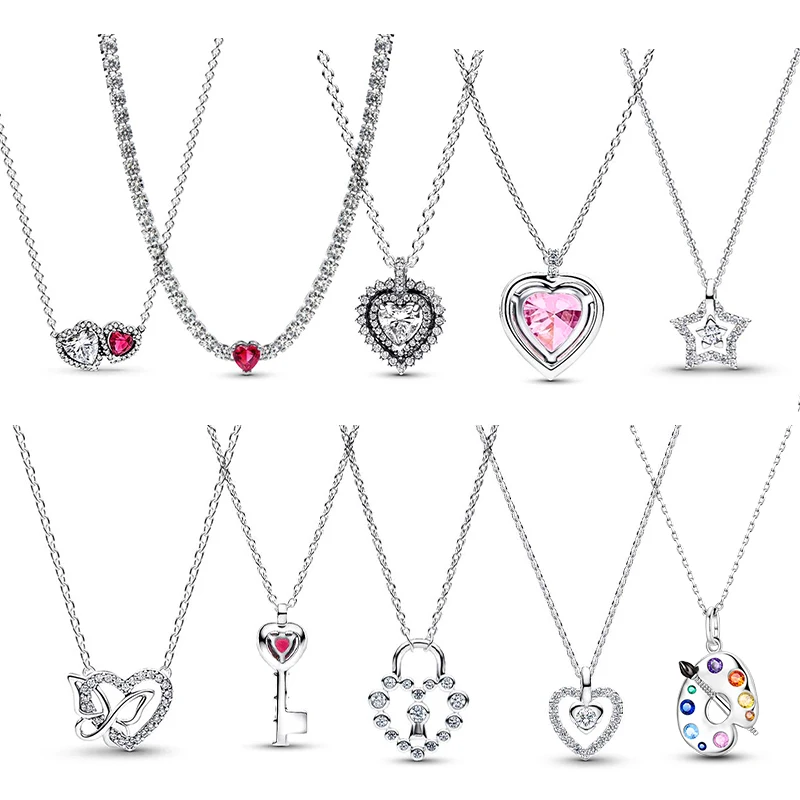 Original 925 Silver Pendant Necklace Paint Plate Heart Charm Basic Chain Jewelry For Women DIY Fine Birthday Party Jewelry Gifts
Original 925 Silver Pendant Necklace Paint Plate Heart Charm Basic Chain Jewelry For Women DIY Fine Birthday Party Jewelry Gifts