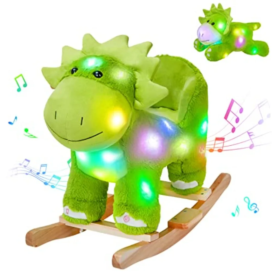 Glow Guards Light up Music Dinosaur Rocking Horse Stuffed Animal Set of 2 with Glowing Singing Dinosaur Plush Toy Wooden Chair
Glow Guards Light up Music Dinosaur Rocking Horse Stuffed Animal Set of 2 with Glowing Singing Dinosaur Plush Toy Wooden Chair
