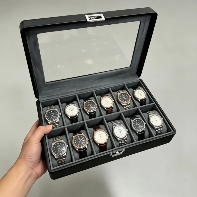 12 Slot Leather Watch Box for Men, 4Pcs Watch Organizer Display Case Set, Father's Day Birthday Gift for Watch Lovers
12 Slot Leather Watch Box for Men, 4Pcs Watch Organizer Display Case Set, Father's Day Birthday Gift for Watch Lovers