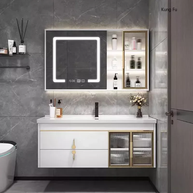 Ceramic New Bathroom Cabinet Combination Integrated Basin Sink Washbasin Intelligent Mirror Mobile Bagno Toilet Furniture
Ceramic New Bathroom Cabinet Combination Integrated Basin Sink Washbasin Intelligent Mirror Mobile Bagno Toilet Furniture