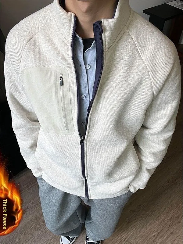 Мужской повседневный кардиган на молнии, осенне-зимний, приталенный, из полиэстера, теплый, с воротником-стойкой, на открытом переднем узле
Мужской повседневный кардиган на молнии, осенне-зимний, приталенный, из полиэстера, теплый, с воротником-стойкой, на открытом переднем узле