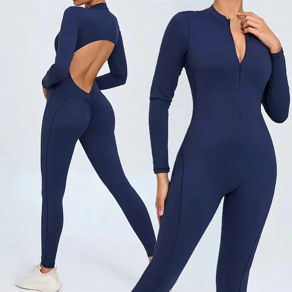 2024 Women Long Sleeve Zipper Jumpsuit One-Piece Zipper Yoga Set Gym Push Up Workout Clothes Fitness Bodysuit Sportswear
2024 Women Long Sleeve Zipper Jumpsuit One-Piece Zipper Yoga Set Gym Push Up Workout Clothes Fitness Bodysuit Sportswear