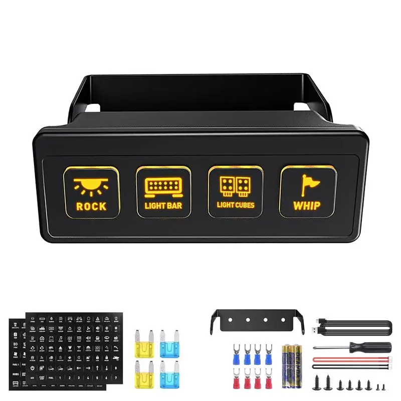 Wireless Switch Panel 4 Gang Toggle/Touch ON-Off Relay Box For 12V 24V Marine SUV UTV ATV Boat Universal
Wireless Switch Panel 4 Gang Toggle/Touch ON-Off Relay Box For 12V 24V Marine SUV UTV ATV Boat Universal