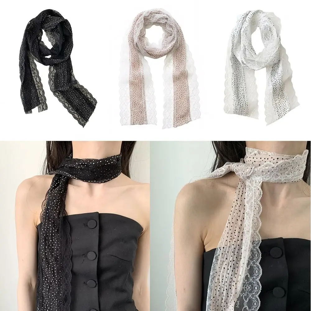 Trendy Dots Lace Scarf French Style Lace Edge Hairband Long Slim Black White Pink Photo-Ready Shawl Photo Props
Trendy Dots Lace Scarf French Style Lace Edge Hairband Long Slim Black White Pink Photo-Ready Shawl Photo Props