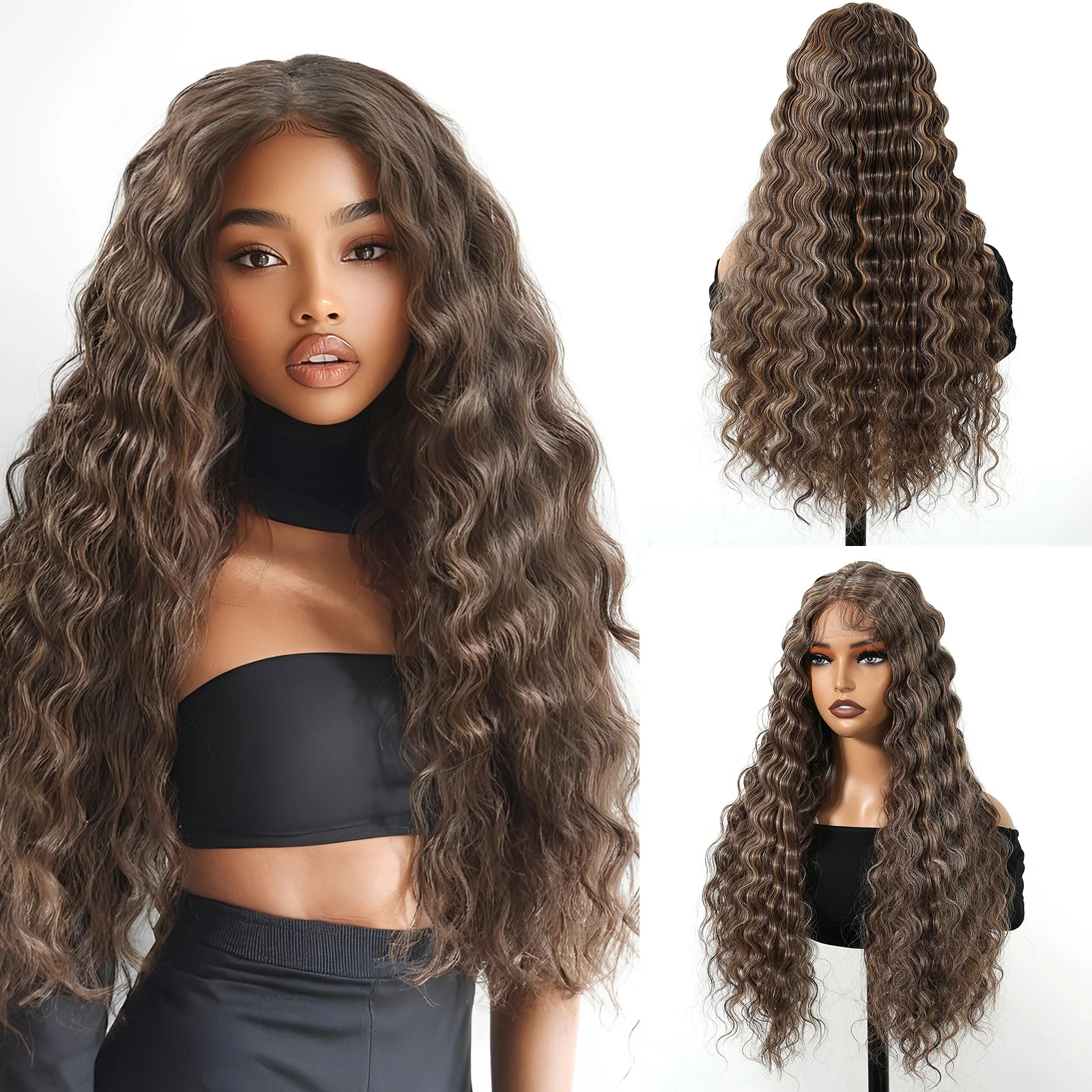 Темно-коричневые смешанные блондинки, волнистые синтетические парики, естественная волна 13*1, парики спереди, для женщин, повседневные парики из искусственных волос для косплея
Темно-коричневые смешанные блондинки, волнистые синтетические парики, естественная волна 13*1, парики спереди, для женщин, повседневные парики из искусственных волос для косплея