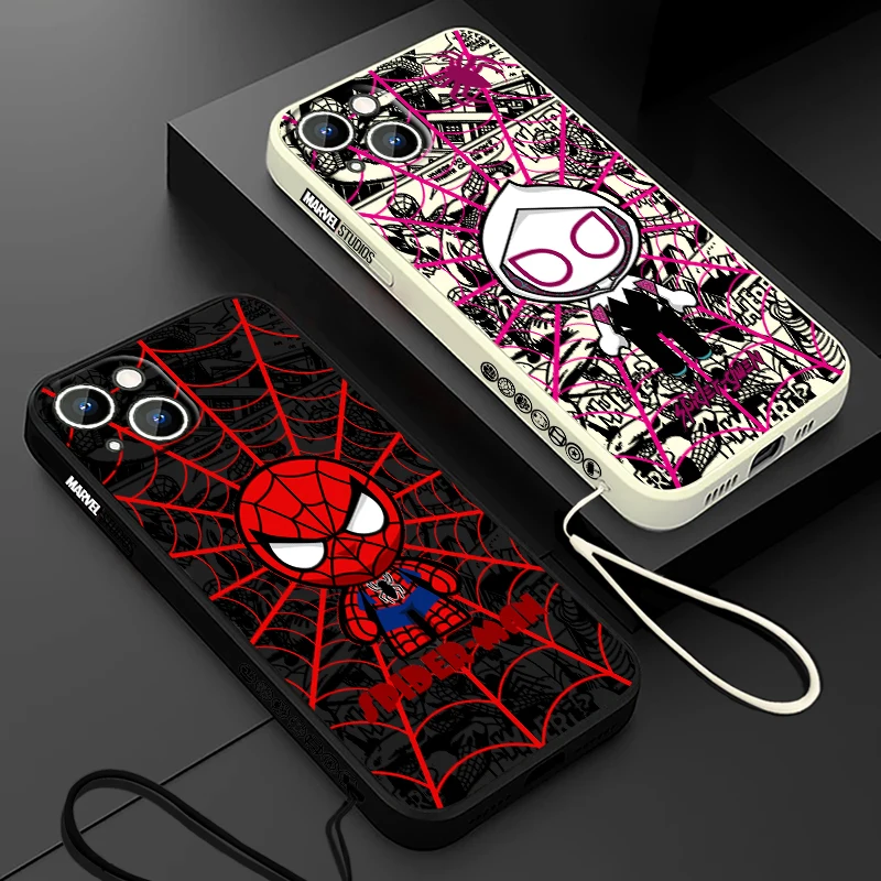 Cartoon Cool Spiderman Phone Case For Apple iPhone 15 14 13 12 11 Pro Max Plus 8 7 SE Liquid Left Rope Capa Cover
Cartoon Cool Spiderman Phone Case For Apple iPhone 15 14 13 12 11 Pro Max Plus 8 7 SE Liquid Left Rope Capa Cover