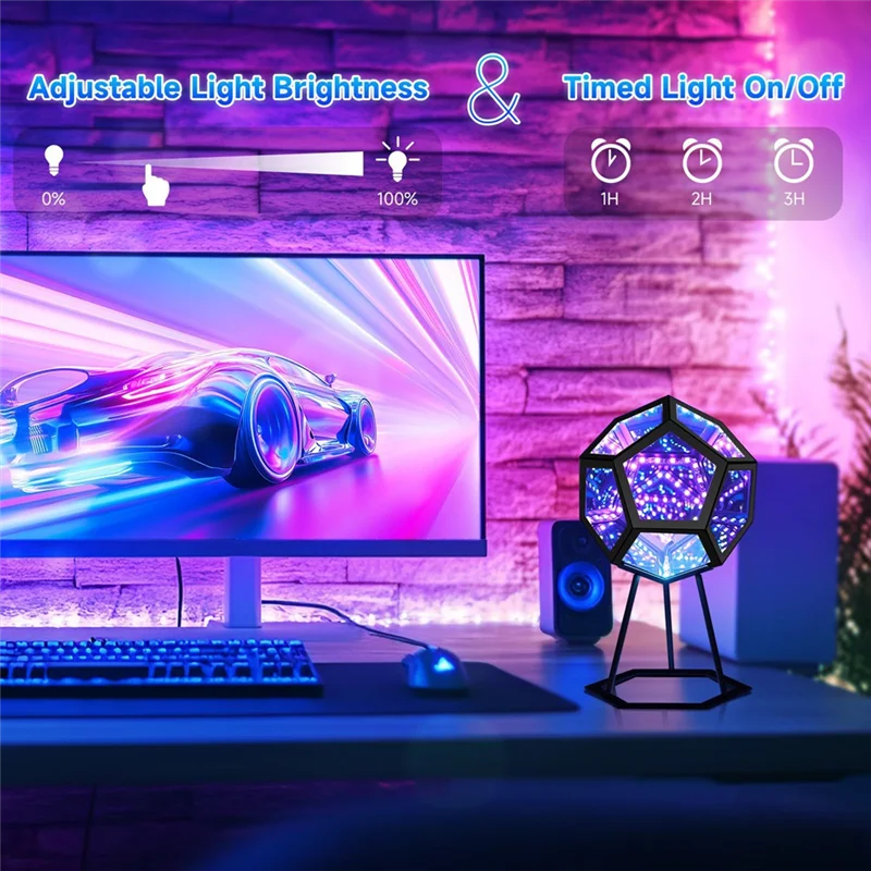 SHGO-Mirror Light, Infinite Dodecahedron Light для декора игровой комнаты, 3D Cube, крутой RGB, меняющий цвет, ночное освещение
SHGO-Mirror Light, Infinite Dodecahedron Light для декора игровой комнаты, 3D Cube, крутой RGB, меняющий цвет, ночное освещение