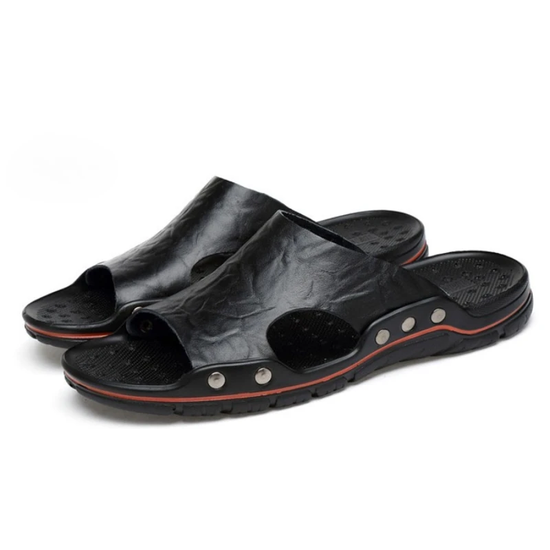 YUYIN Mens Sandals PU Leather Classic Summer Men Slippers Soft Black Slippers Big Size Slippers Lightweight EVA Slides for Men
YUYIN Mens Sandals PU Leather Classic Summer Men Slippers Soft Black Slippers Big Size Slippers Lightweight EVA Slides for Men