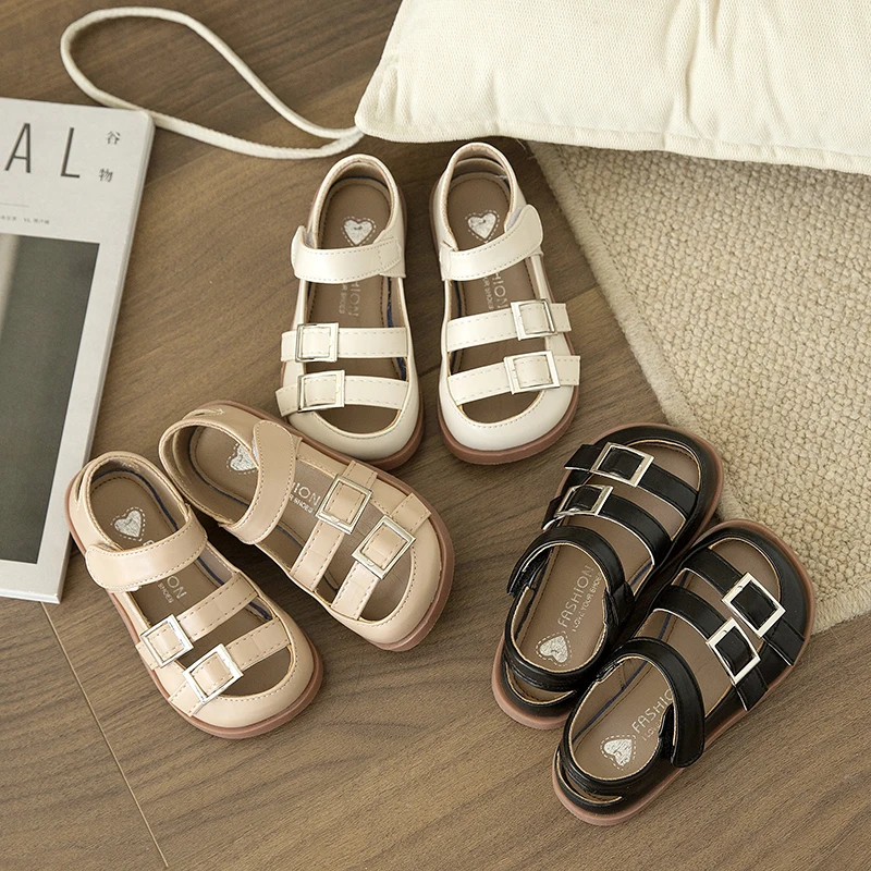 Girls Hollow Breathable Casual Sandals Summer Fashion New PU Leather Metal Buckle Design Comfortable Non-slip Outdoor Sandals.
Girls Hollow Breathable Casual Sandals Summer Fashion New PU Leather Metal Buckle Design Comfortable Non-slip Outdoor Sandals.