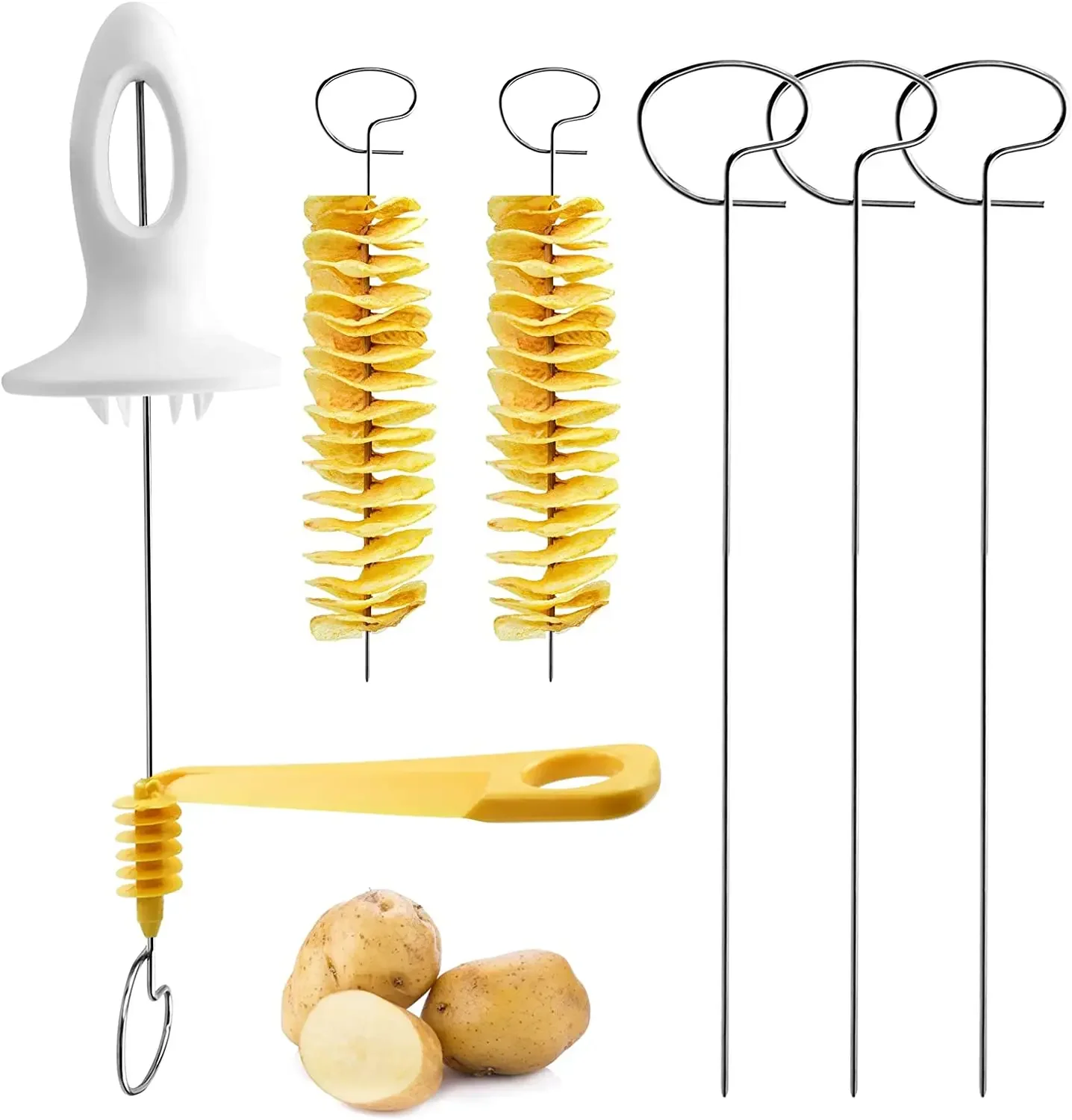 3 String Rotate Potato Slicer Twisted Potato Slice Cutter Spiral DIY Manual Creative Kitchen Gadgets Vegetables Spiral Knife
3 String Rotate Potato Slicer Twisted Potato Slice Cutter Spiral DIY Manual Creative Kitchen Gadgets Vegetables Spiral Knife