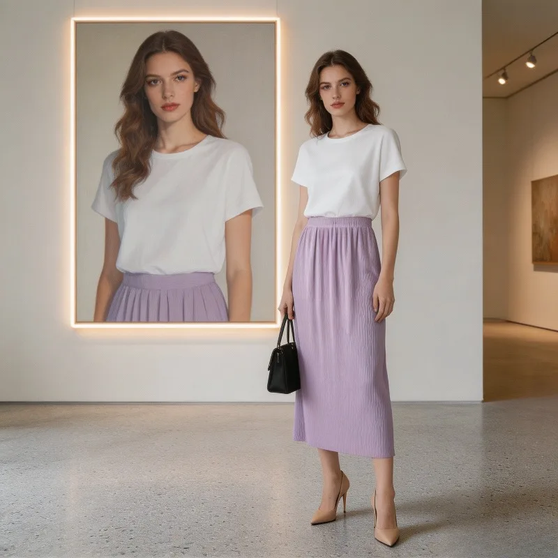 Miyake Pleated Elegant Skirt for Women Summer 2026 New Pleated Original Texture Casual Fashion Mid-Length Straight Skirt Pleat
Miyake Pleated Elegant Skirt for Women Summer 2026 New Pleated Original Texture Casual Fashion Mid-Length Straight Skirt Pleat