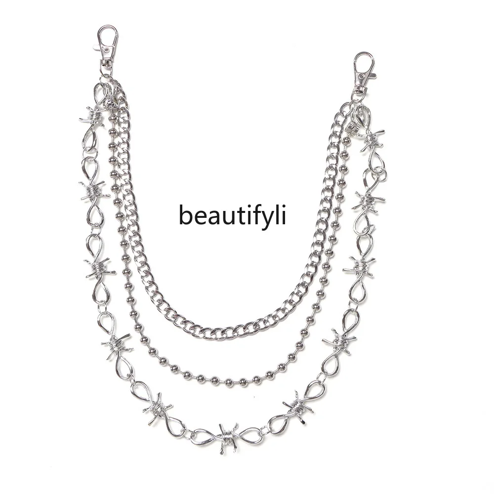 European and American jewelry, multi-layer hip-hop dancing, cold wind trouser chain, personalized trendy clothing waist chain
European and American jewelry, multi-layer hip-hop dancing, cold wind trouser chain, personalized trendy clothing waist chain
