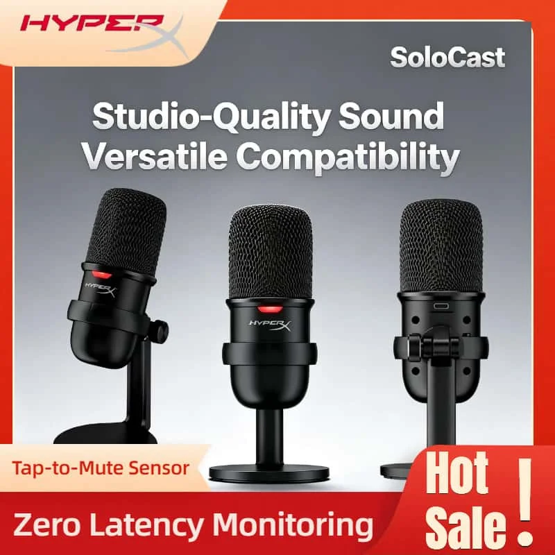 HyperX SoloCast Gaming Microphone Pro Electronic Sports Tap to Mute Sensor USB Condenser Gamer Mic for Computer PC PS4 PS5
HyperX SoloCast Gaming Microphone Pro Electronic Sports Tap to Mute Sensor USB Condenser Gamer Mic for Computer PC PS4 PS5
