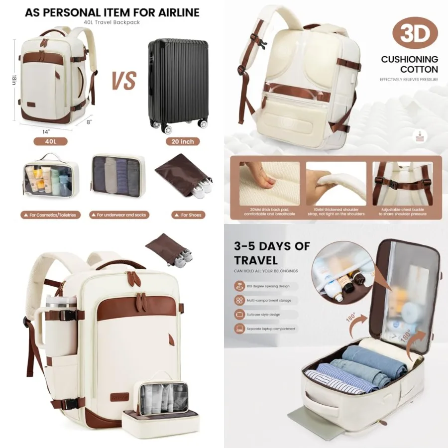 Travel Backpack for Women, Carry On Backpack Packg Cubes, TSA Personal Item Travel Bag Airle Approved, Water Resistant Weekende
Travel Backpack for Women, Carry On Backpack Packg Cubes, TSA Personal Item Travel Bag Airle Approved, Water Resistant Weekende
