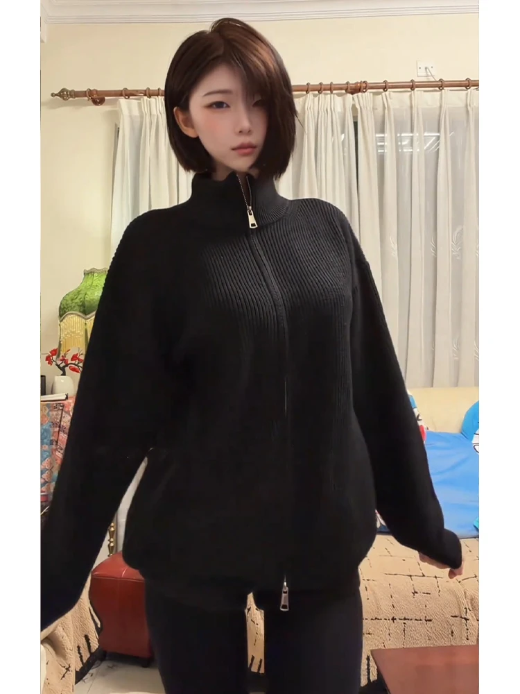 Bla Свитер с двойной молнией и воротником-стойкой, кардиган для мужчин и женщин, ленивая элитная трикотажная верхняя одежда, удобная свободная посадка, полиэстер...
Bla Свитер с двойной молнией и воротником-стойкой, кардиган для мужчин и женщин, ленивая элитная трикотажная верхняя одежда, удобная свободная посадка, полиэстер...