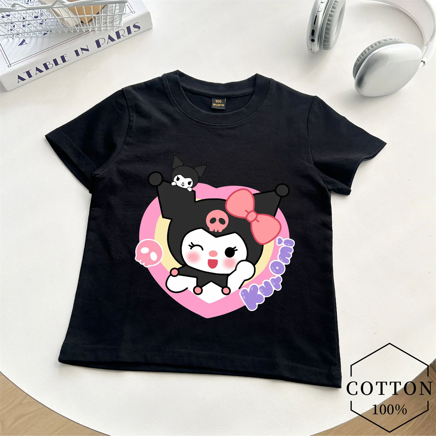 Summer Children's Kuromi Magic Print T-shirt Cute Brand Pure Cotton Trend Kawaii Boys and Girls High Quality Trend Fashion Tops
Summer Children's Kuromi Magic Print T-shirt Cute Brand Pure Cotton Trend Kawaii Boys and Girls High Quality Trend Fashion Tops