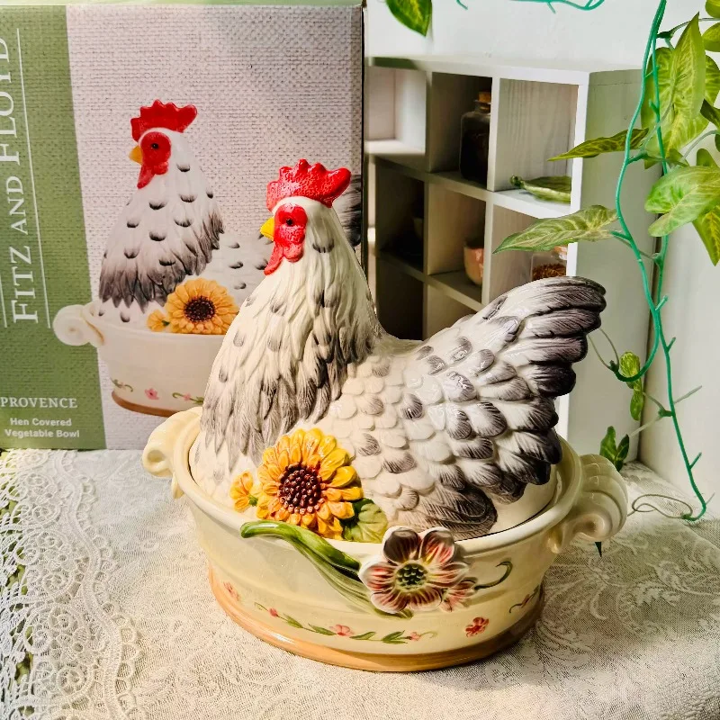 French Vintage Egg Container Ceramic with Cover Fruit Bowl Creative Hen Storage Tank Living Room Wine Cabinet Home Accessories
French Vintage Egg Container Ceramic with Cover Fruit Bowl Creative Hen Storage Tank Living Room Wine Cabinet Home Accessories