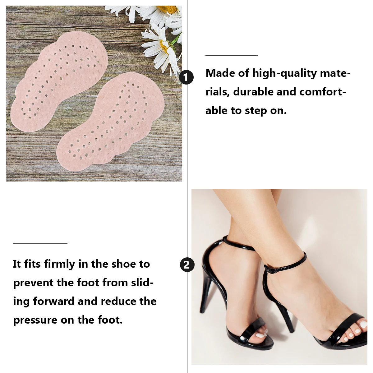 2 Pairs Foot Pad Half Insole Shape Non Slip Palm Pressure Foot Care Tool Breathing Design
2 Pairs Foot Pad Half Insole Shape Non Slip Palm Pressure Foot Care Tool Breathing Design