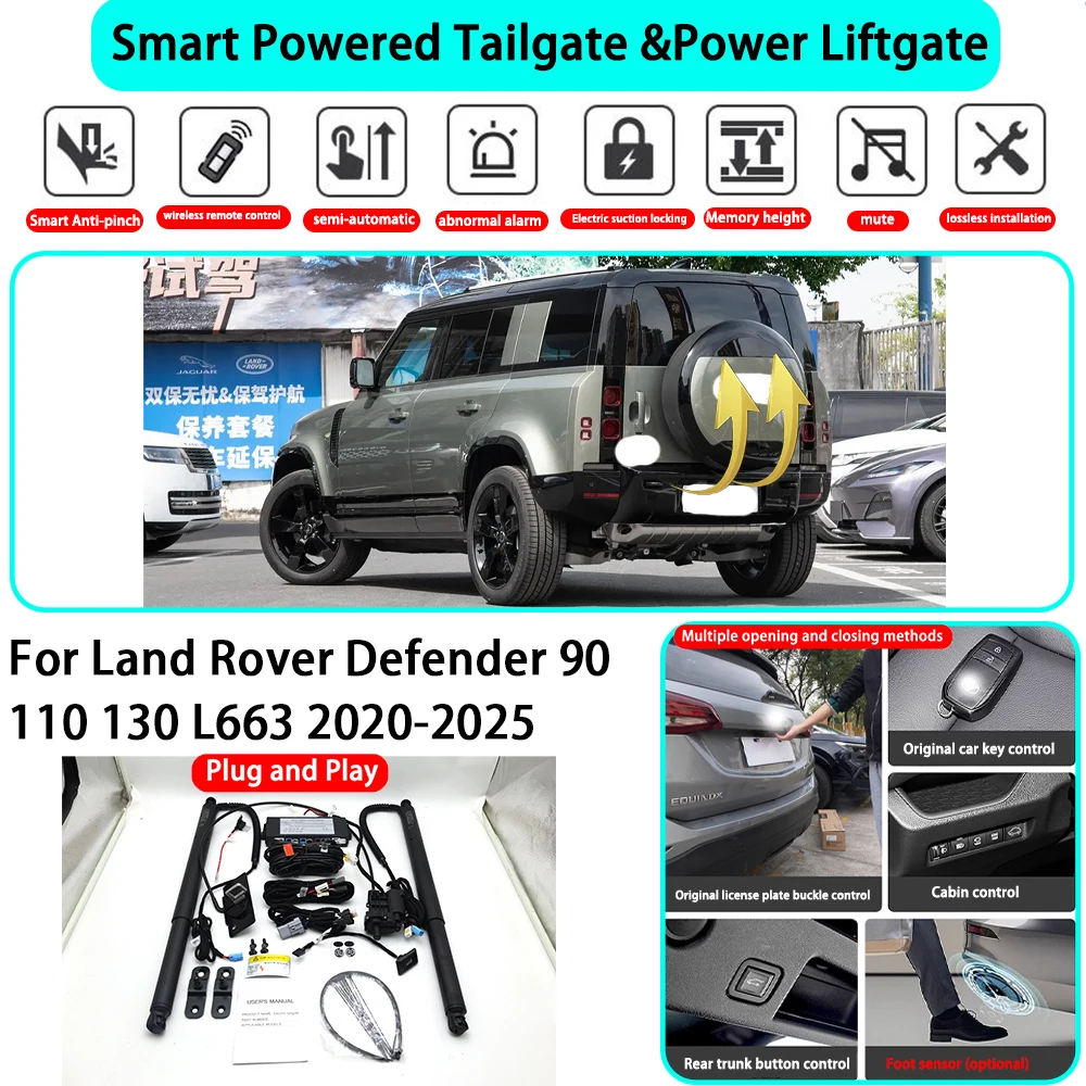 for Land Rover Defender 90 110 130 L663 2020-2025 Smart Automatic Powered Tailgate Electric Power Tailgate Lift Kit Key Close
for Land Rover Defender 90 110 130 L663 2020-2025 Smart Automatic Powered Tailgate Electric Power Tailgate Lift Kit Key Close