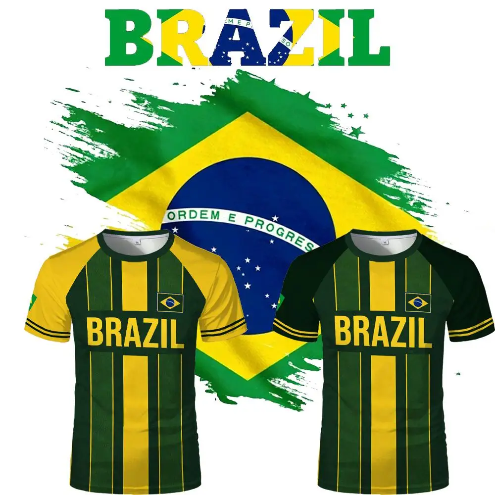 2026 New Brazilian Flag Print Jersey Summer Youth Soccer Training T-shirt Men's And Women's Breathable Quick-Drying Sports Top
2026 New Brazilian Flag Print Jersey Summer Youth Soccer Training T-shirt Men's And Women's Breathable Quick-Drying Sports Top