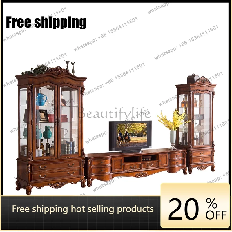 XX. European solid wood carving flower wine cabinet American wall solid wood TV cabinet
XX. European solid wood carving flower wine cabinet American wall solid wood TV cabinet
