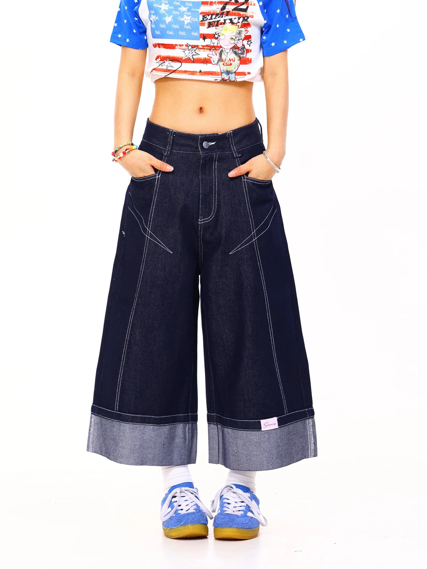 Light Blue American Contrast Color Stitching Jeans Women Summer Loose Seven-Five Pants Wide Leg Natural Waist Denim Jeans
Light Blue American Contrast Color Stitching Jeans Women Summer Loose Seven-Five Pants Wide Leg Natural Waist Denim Jeans