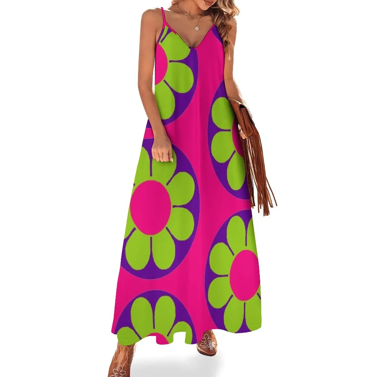 Purple Power Flower Sleeveless Dress summer dress birthday dress for women Long woman
Purple Power Flower Sleeveless Dress summer dress birthday dress for women Long woman
