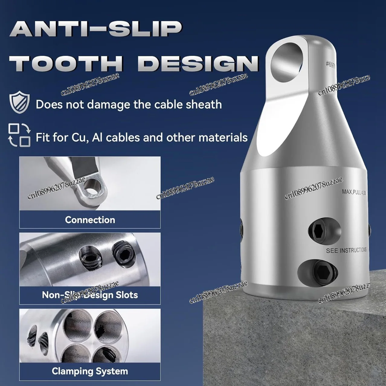 Съемники проводов Усовершенствованные аксессуары для вытягивания проволоки Инструменты для вытягивания проволоки для тяжелых условий эксплуатации Максимальное напряжение
Съемники проводов Усовершенствованные аксессуары для вытягивания проволоки Инструменты для вытягивания проволоки для тяжелых условий эксплуатации Максимальное напряжение