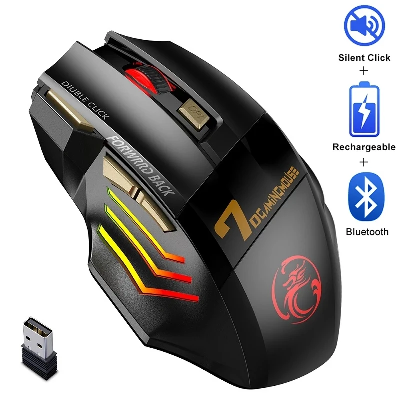 IMICE GW-X7 Wireless Gaming Mouse, 3200DPI, Bluetooth/2.4G, 7 Buttons, Rechargeable, RGB LED
IMICE GW-X7 Wireless Gaming Mouse, 3200DPI, Bluetooth/2.4G, 7 Buttons, Rechargeable, RGB LED