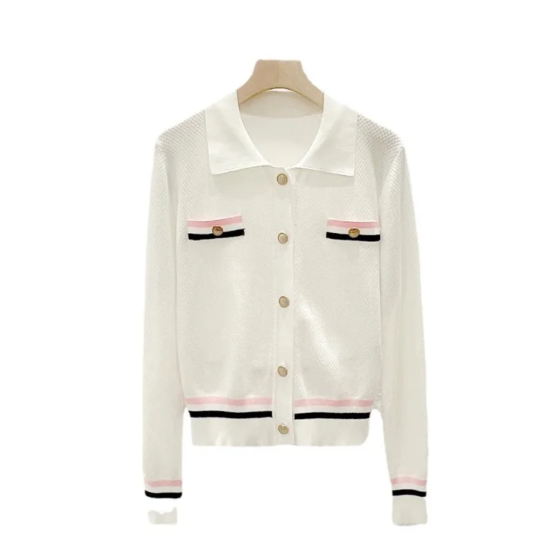Elegant White Cardigan with Classic Turn Down Collar for Women Slimming Knitted Sweater in Sweet Fall Fashion Style
Elegant White Cardigan with Classic Turn Down Collar for Women Slimming Knitted Sweater in Sweet Fall Fashion Style