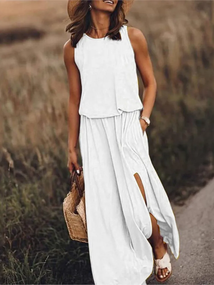 Women'S Elegant Dresses Outfits Fashion Women'S Sexy Summer Casual Sleeveless O Neck Solid Vestidos De Fiesta Elegantes 2025
Women'S Elegant Dresses Outfits Fashion Women'S Sexy Summer Casual Sleeveless O Neck Solid Vestidos De Fiesta Elegantes 2025