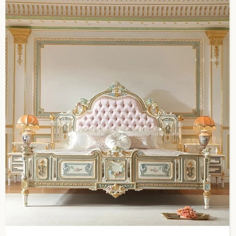 Romantic Princess Bed Aesthetics Light Luxury Wedding Modern Bed Unique Fashion Muebles Lounge Suite Furnitur
Romantic Princess Bed Aesthetics Light Luxury Wedding Modern Bed Unique Fashion Muebles Lounge Suite Furnitur