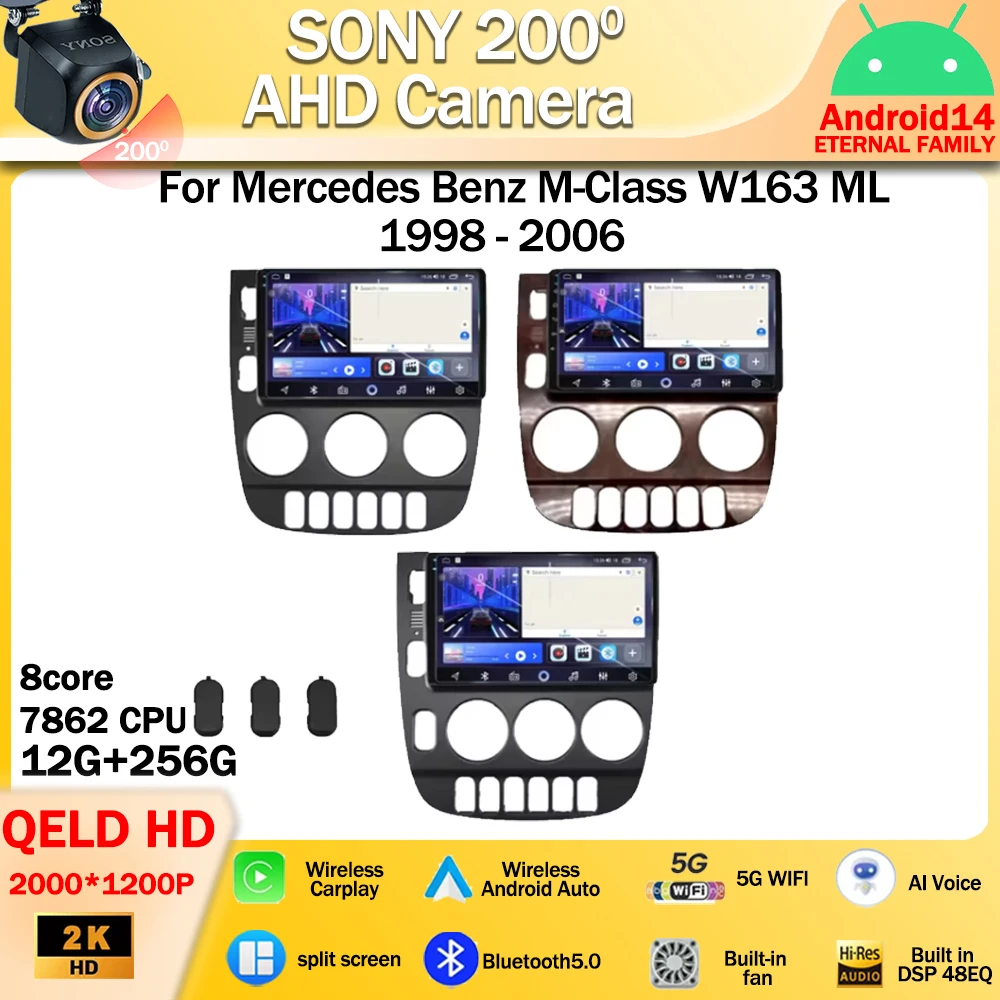 Android 14 For Mercedes Benz M-Class W163 ML 1998 - 2006 Car Radio Multimedia Player Navigation GPS 4G Wireless Carplay WIFI DSP
Android 14 For Mercedes Benz M-Class W163 ML 1998 - 2006 Car Radio Multimedia Player Navigation GPS 4G Wireless Carplay WIFI DSP