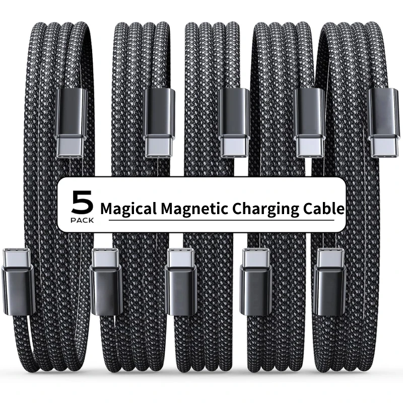 PD 100W Magnetic Suction Anti Winding Type C to C Cable Fast Charge Cord Wire For iPhone 17 16 15 Samsung S24 S23 Huawei Xiaomi
PD 100W Magnetic Suction Anti Winding Type C to C Cable Fast Charge Cord Wire For iPhone 17 16 15 Samsung S24 S23 Huawei Xiaomi