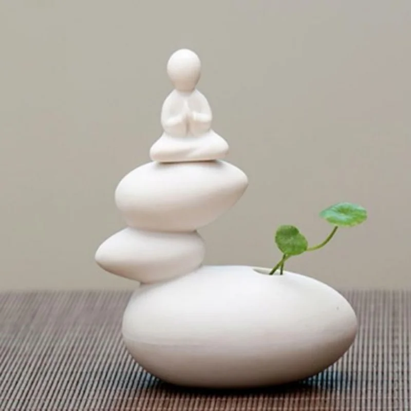 4.7" Chinese White Porcelain Ceramics Buddha Flower Receptacle Figurine Statues
4.7" Chinese White Porcelain Ceramics Buddha Flower Receptacle Figurine Statues